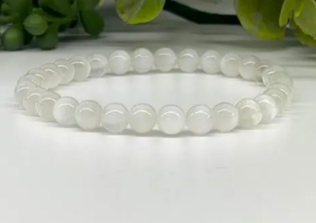Selenite Stretchable 6mm Bracelet