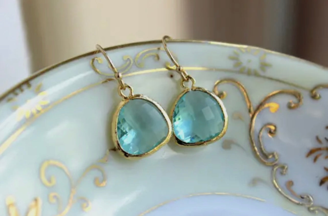 Aquamarine Blue Earrings