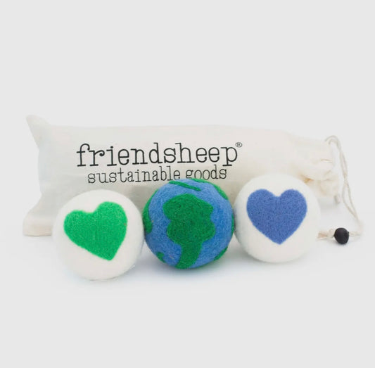 Friendsheep® Love Your Mama Eco Dryer Balls - Set of 3 (Earth Hearts)