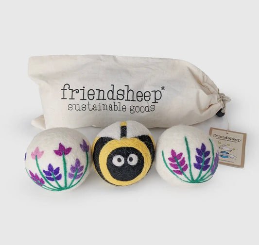 Friendsheep® Lavender Fields Dryer Balls - Set of 3 (Bee)