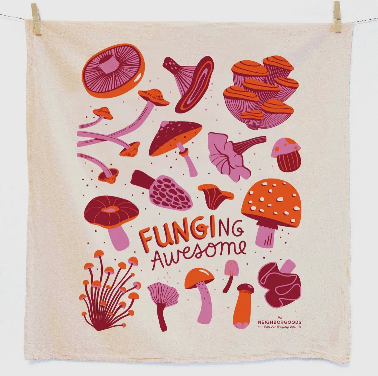 Field Day (Mushroom, Poppies) Tea Towels (Set of 2)