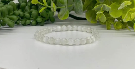 Selenite Stretchable 6mm Bracelet
