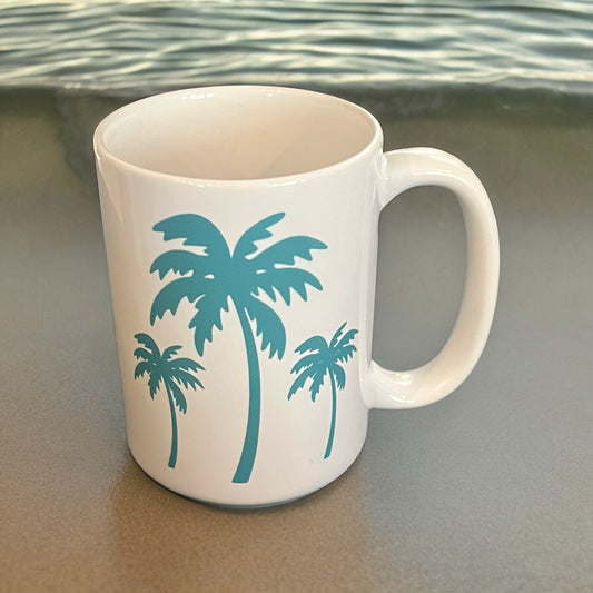 Palm Trees 15 oz. Porcelain Mug